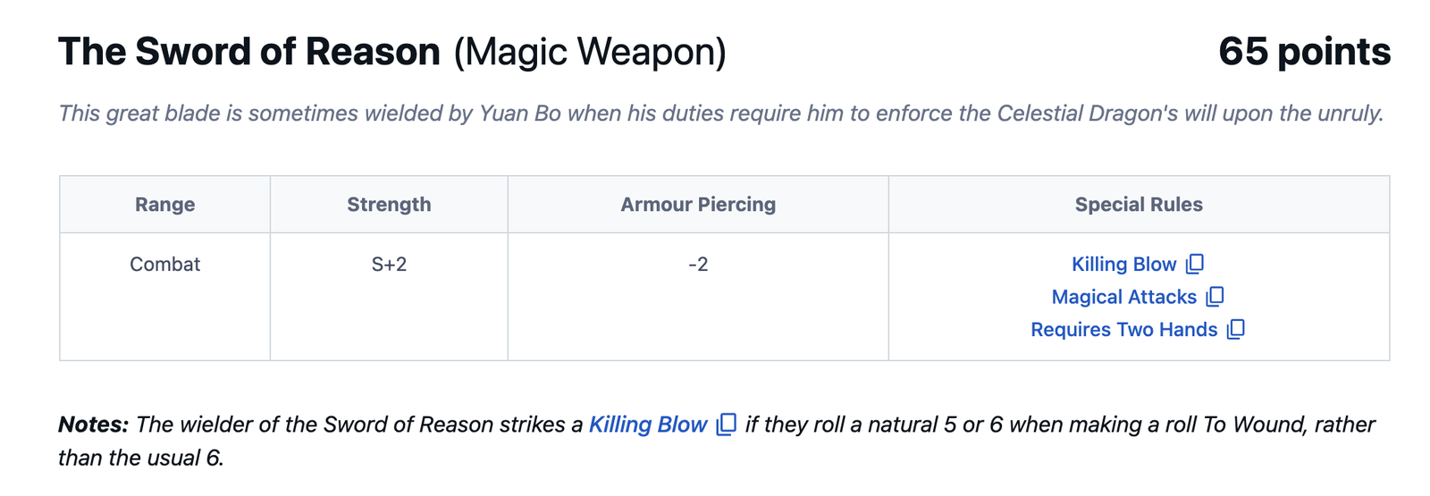 Cathay magic item reference 2