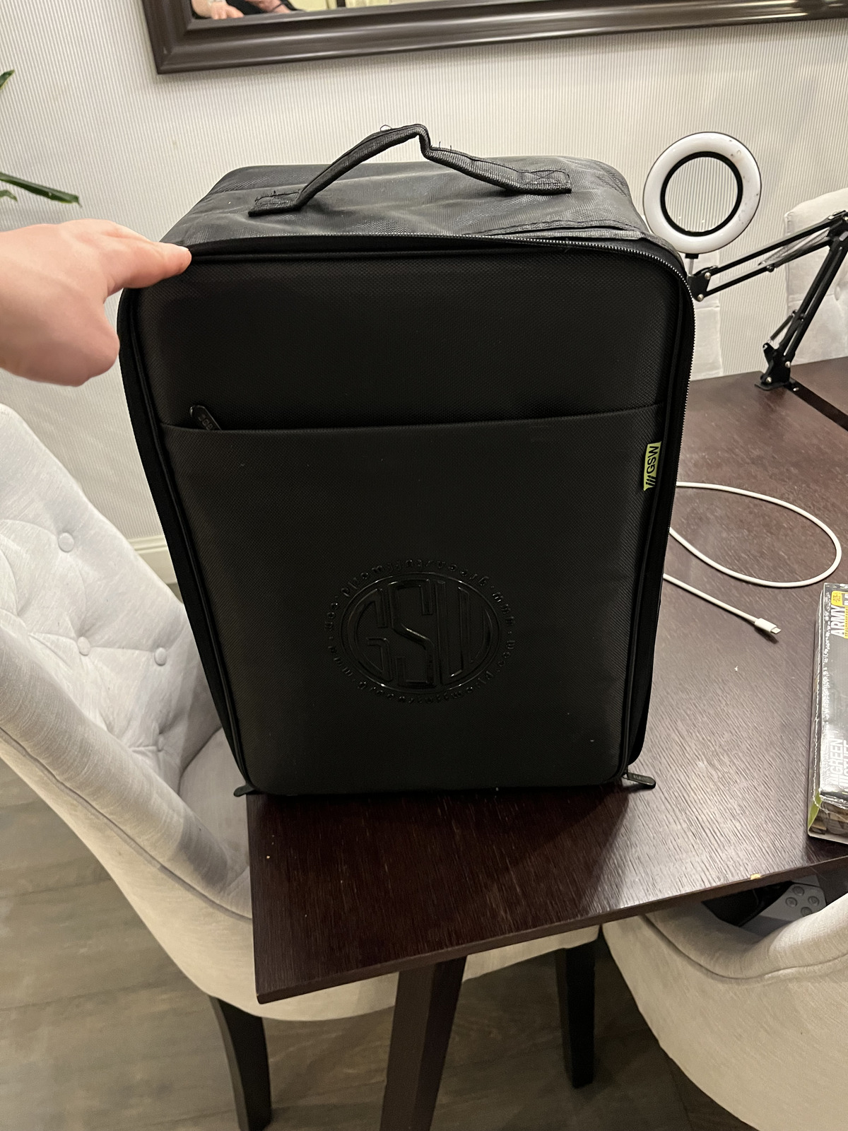 Inside the backpack