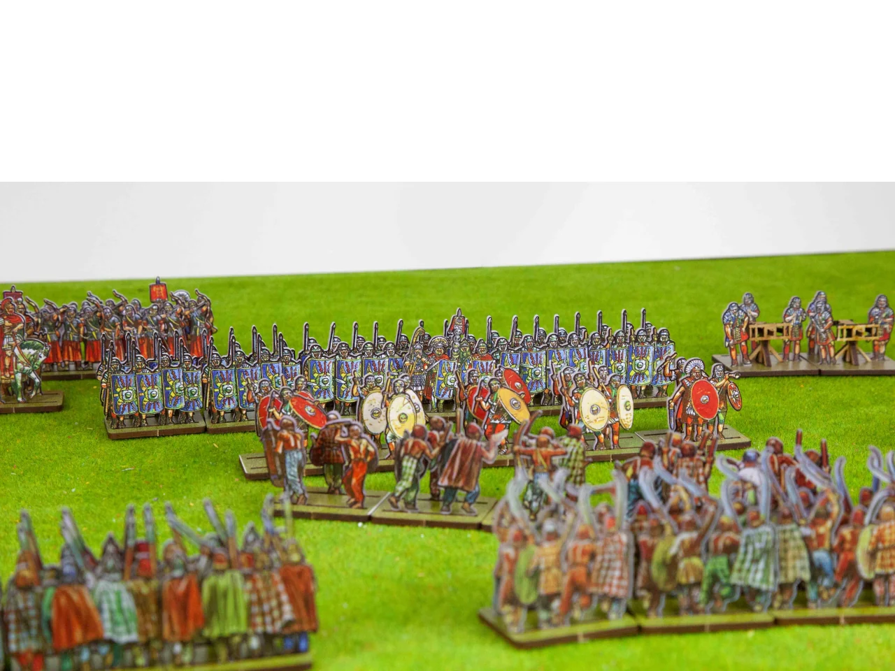 Simple printed cardboard stand-ins for testing armies fast
