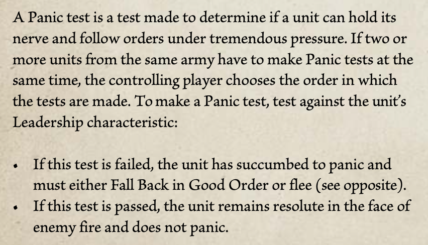 Panic test wording screenshot