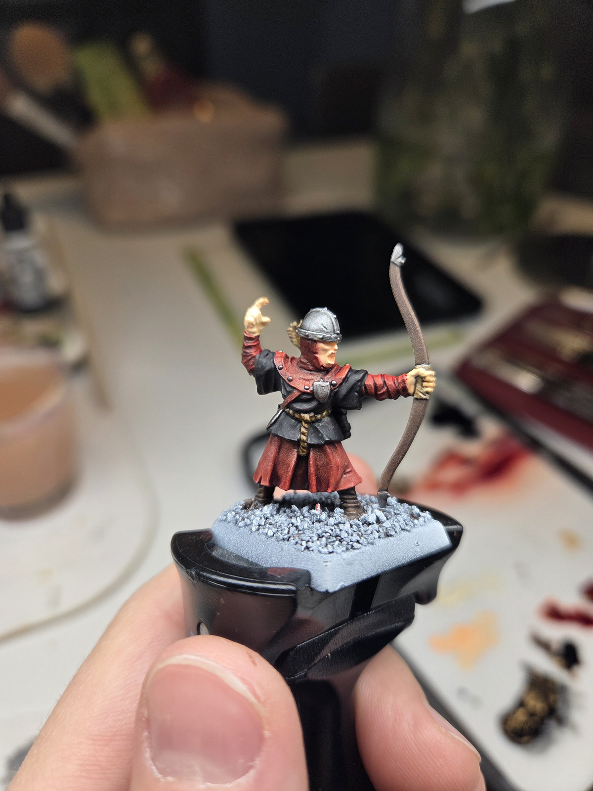 Bretonnian peasant work in progress with early steppe base idea