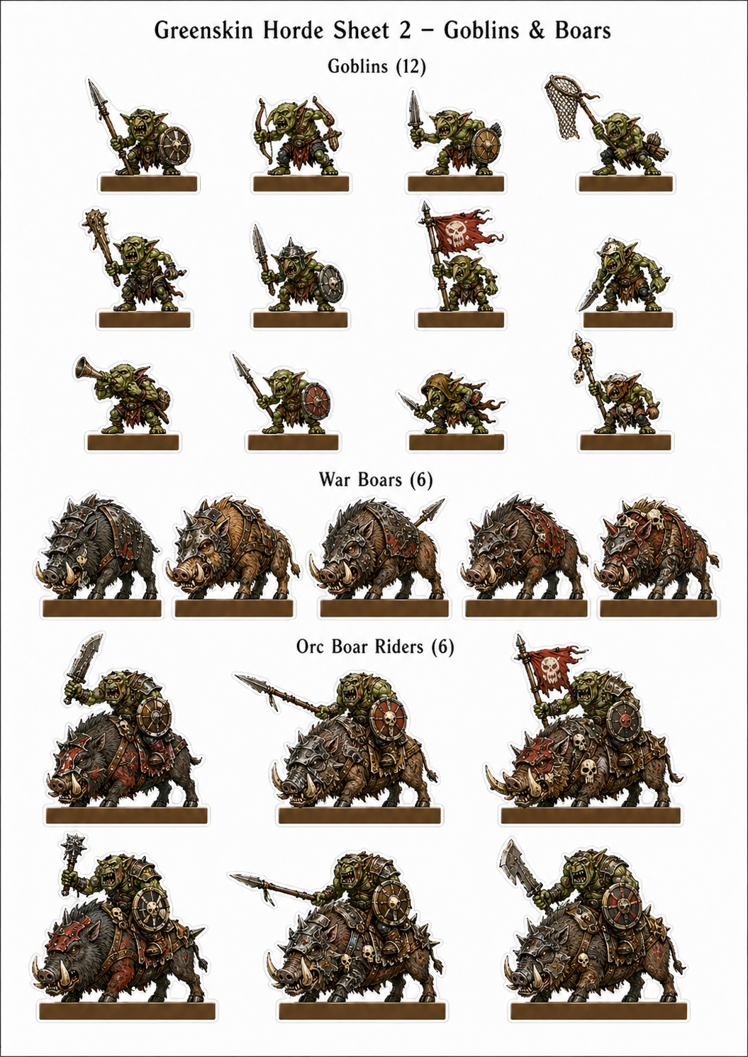 First Orcs and Goblins cardboard sheet