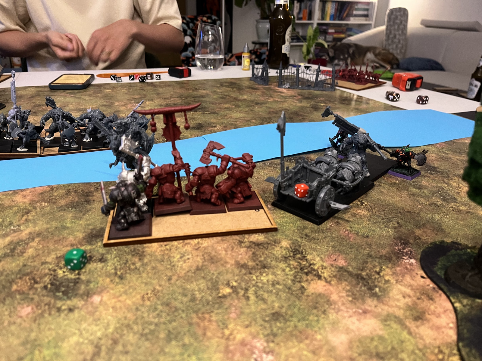 Late-game action with the chariot and rallied goblins