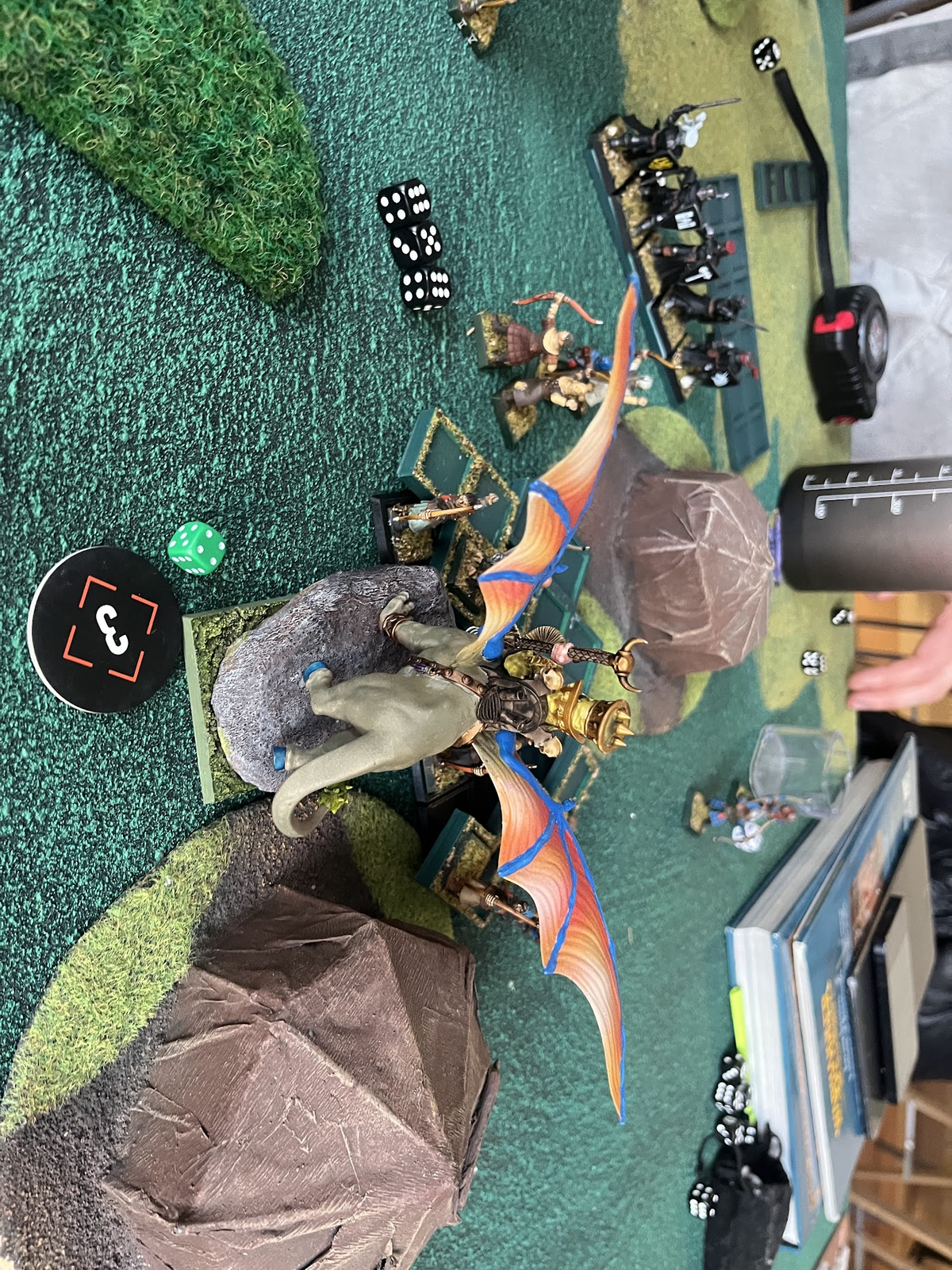 Example of snake-like skirmish tray arrangement