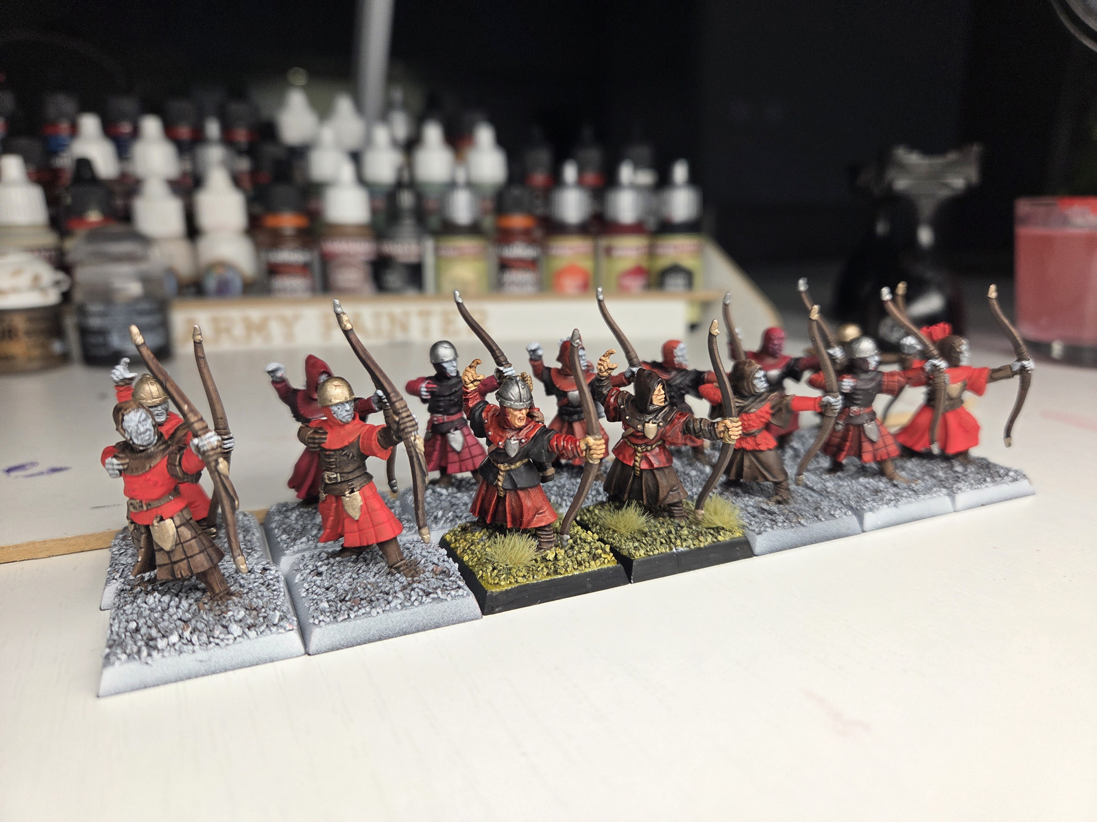 Fresh paint going onto the miniatures