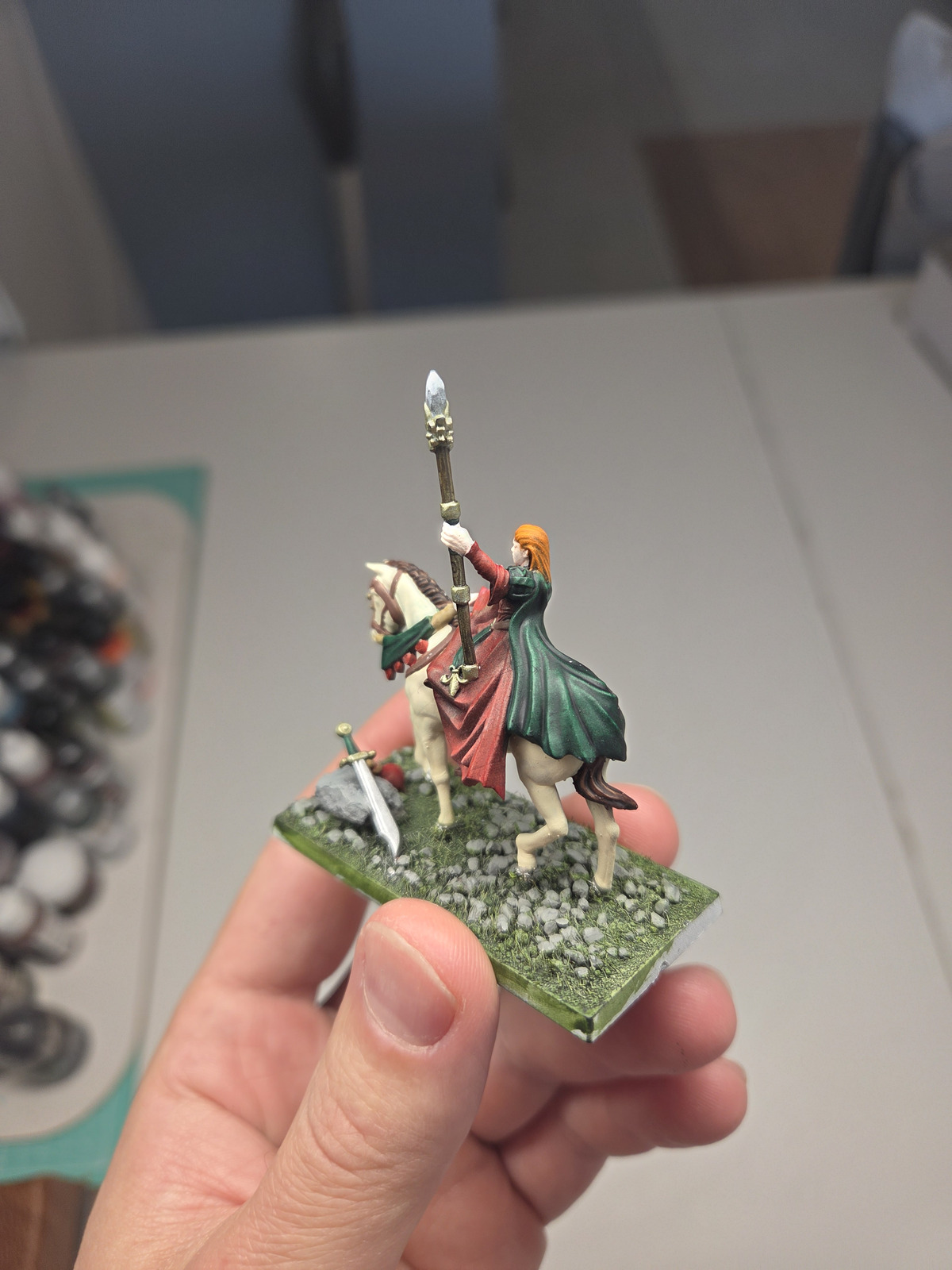 Close-up of the model in progress