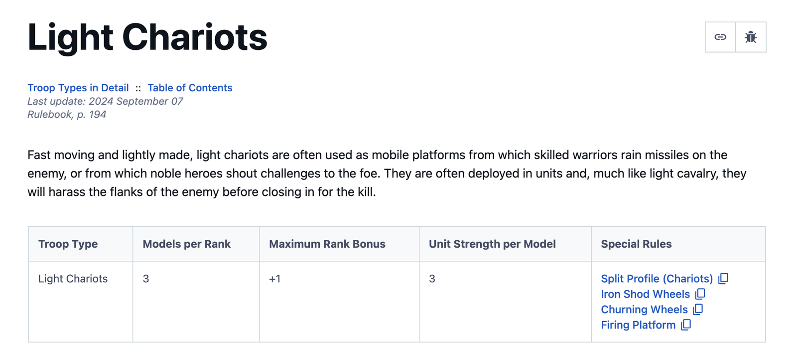 Unit Strength and chariot rules screenshot