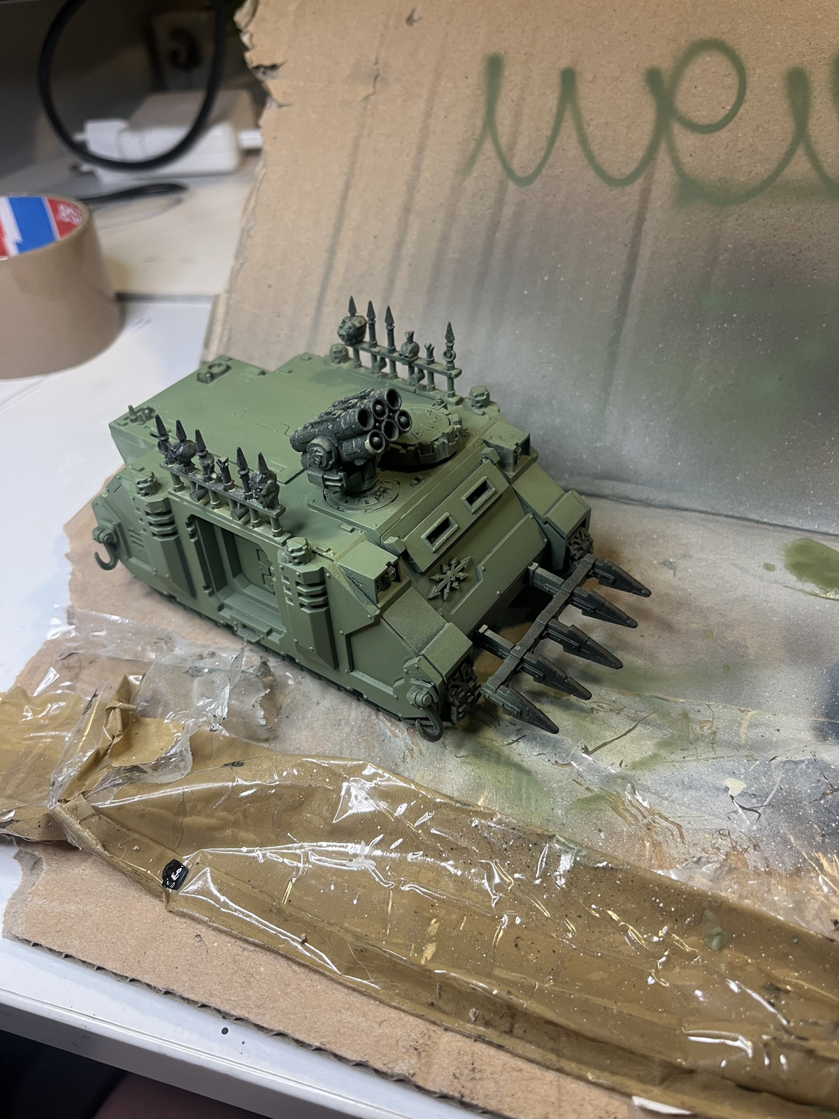 Tank basecoat done in two minutes