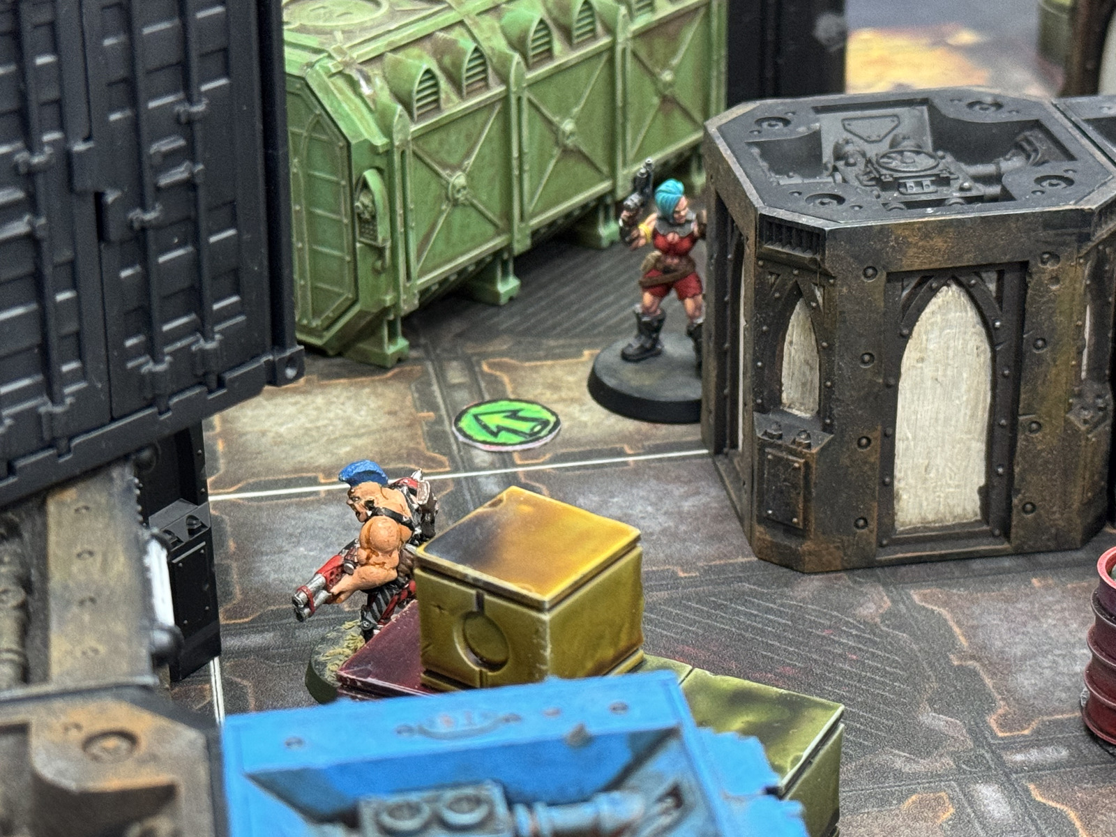 Goliaths push through the corridor