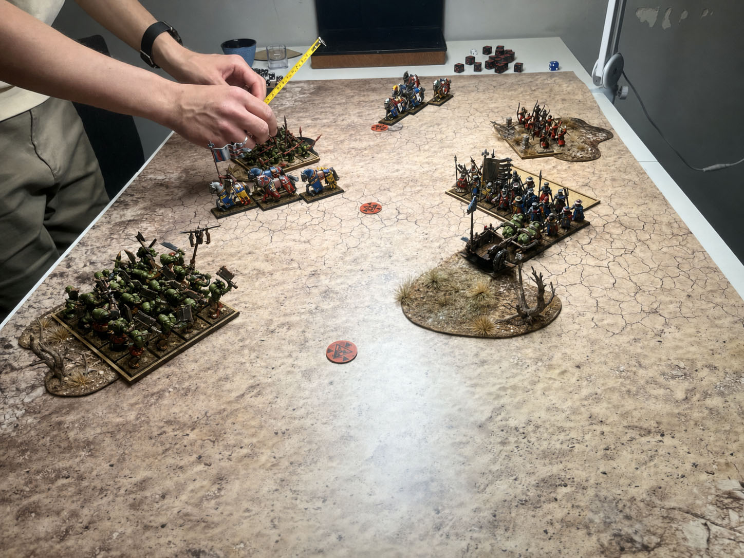 Wide shot of the battle