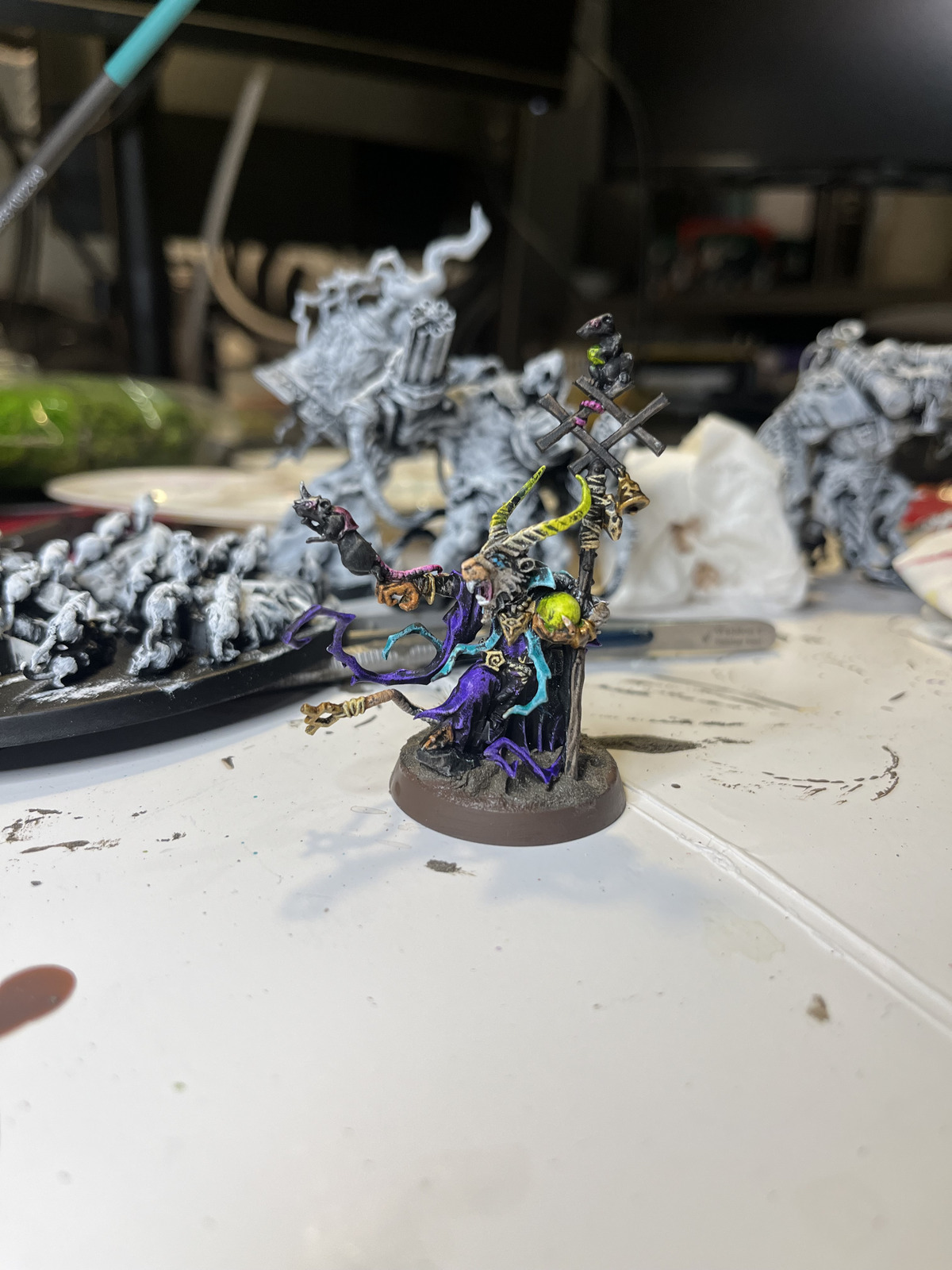 Skaven Grey Seer during a speedpainting session