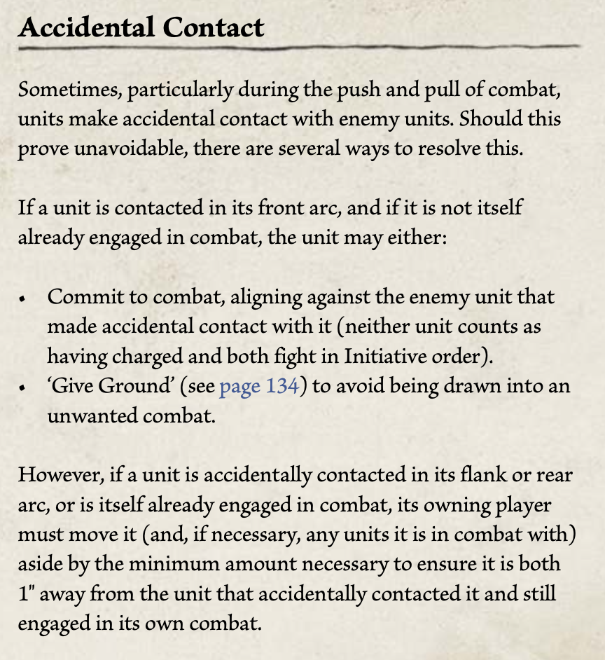 Rulebook screenshot about accidental contact during movement
