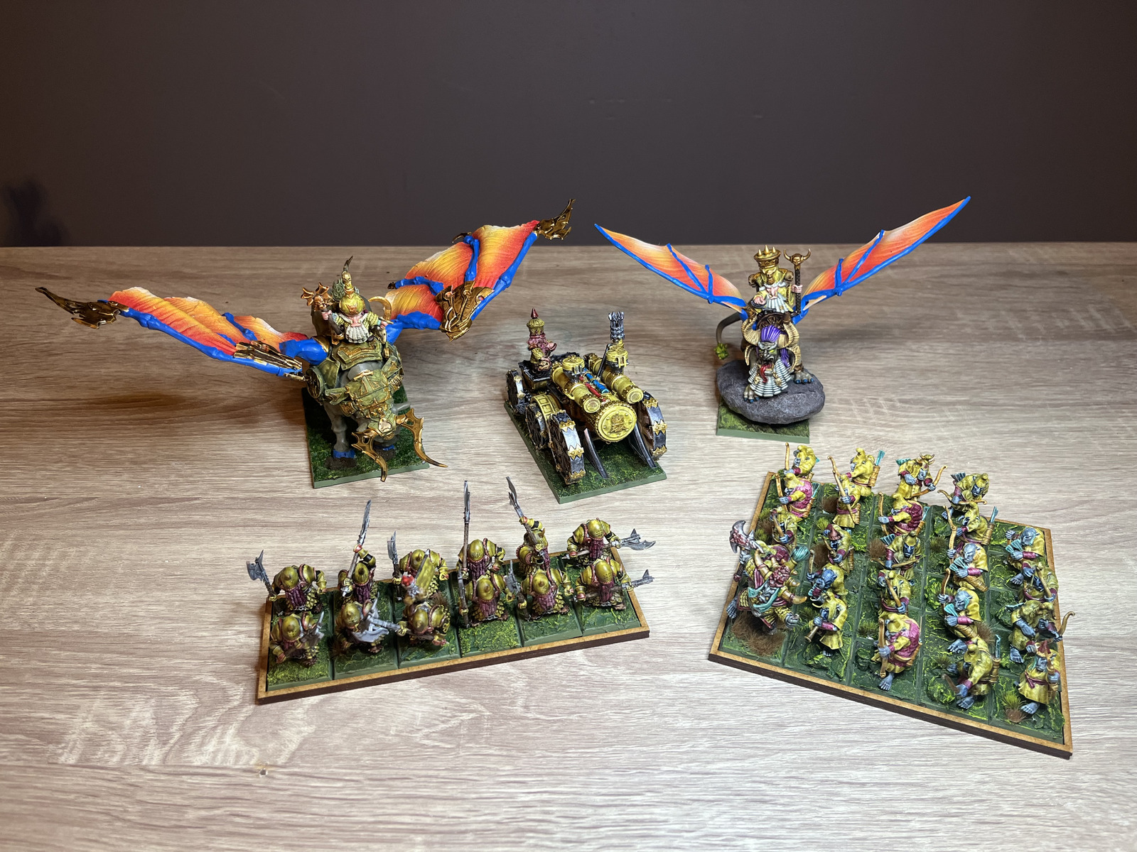 The full Chaos Dwarf force assembled for the event
