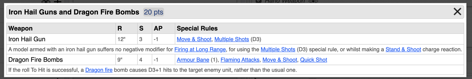 Screenshot of the discussed Cathay rule interaction