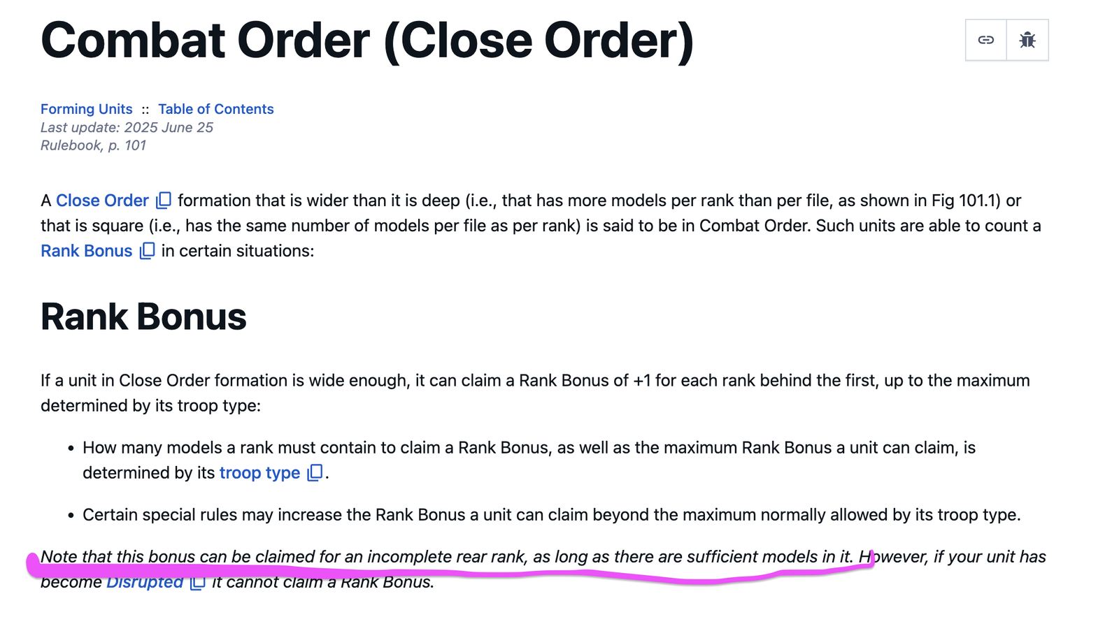 Example showing incomplete but still valid rank bonus