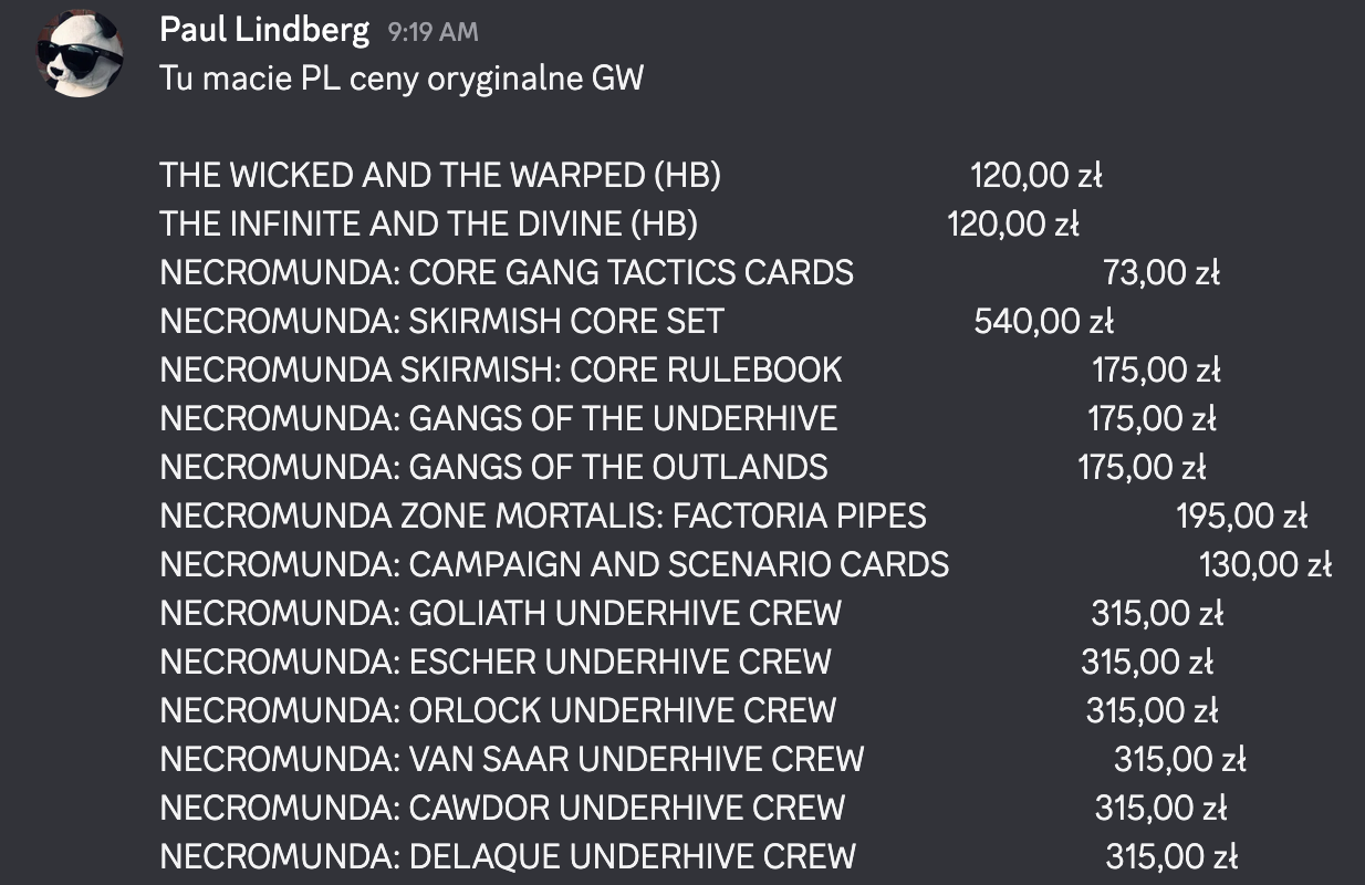 Necromunda pricing screenshot